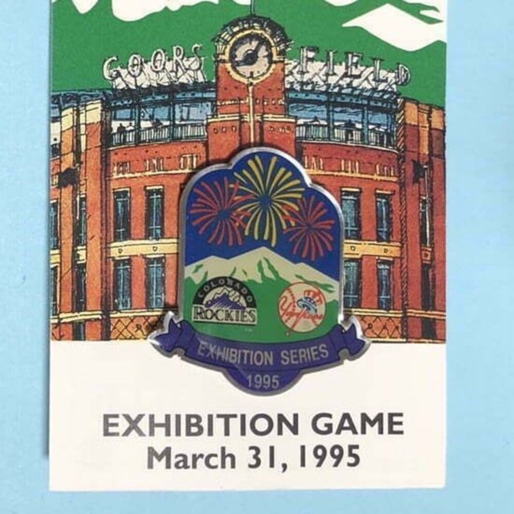 Colorado ROCKIES,1995 Exhibition Series vs New York YANKEES Pin,March 31,1995